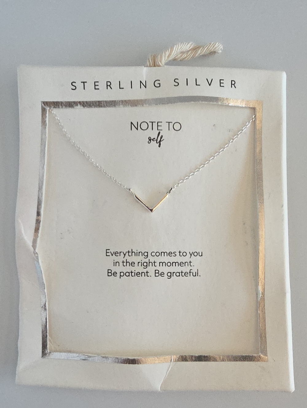 Sterling Silver 16"+2" Extender Minimalist Chevron Pendant Necklace -NewUnopened
